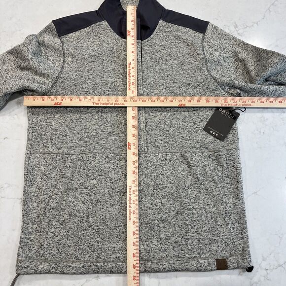 Dakota Grizzly NEW L Dobbs Fleece 1/4 Snap Pullover Jacket Sweater Cream Gray - Picture 9 of 11
